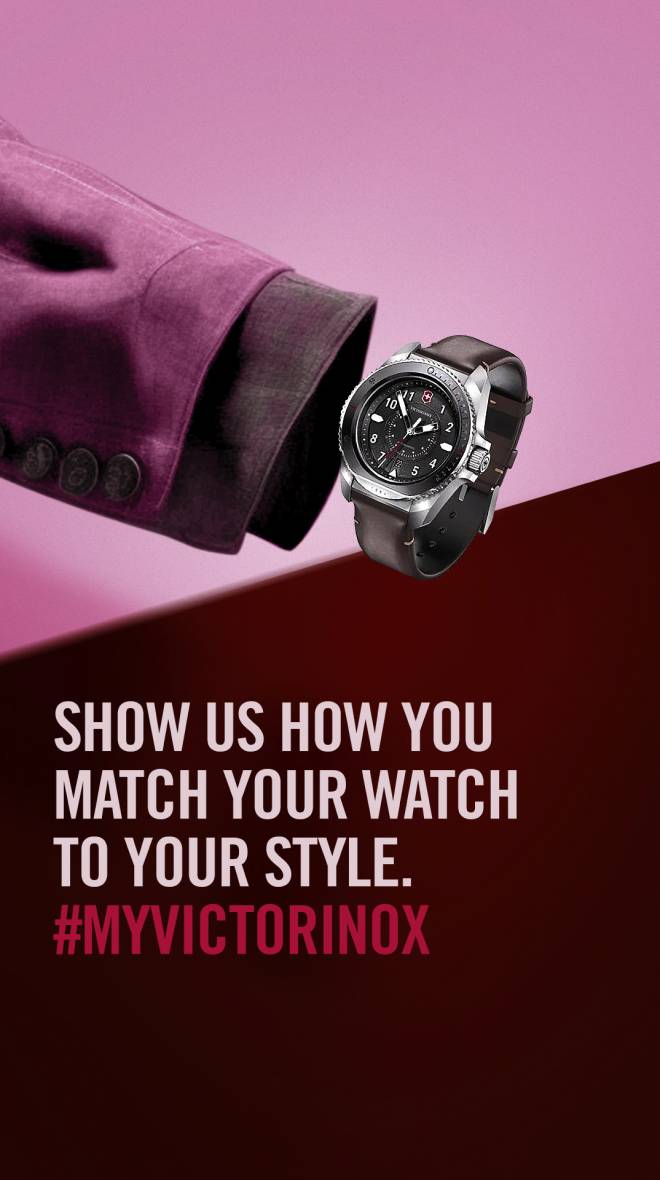 A watch on an invisible wrist on a pink background